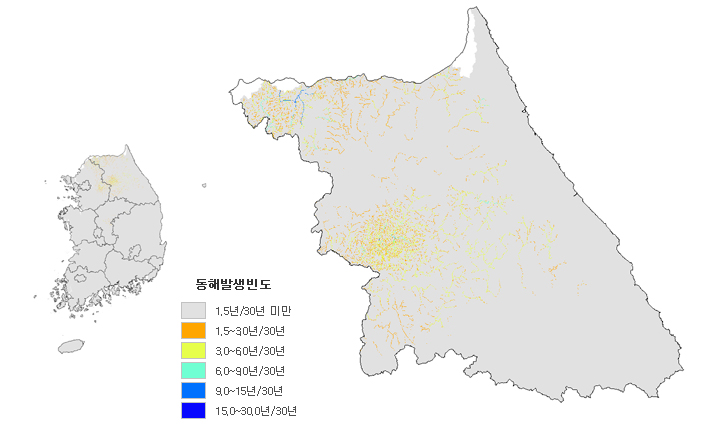 영하 29도 30년간 재현율(%) 이미지