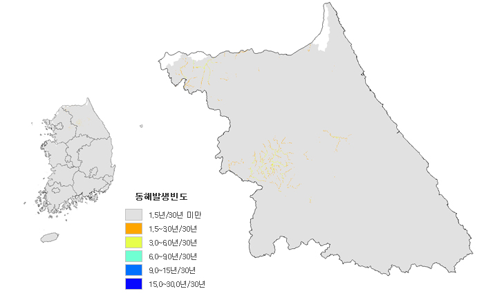 영하 31도 30년간 재현율(%) 이미지