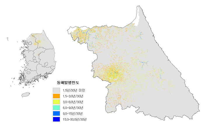 영하 28도 30년간 재현율(%) 이미지
