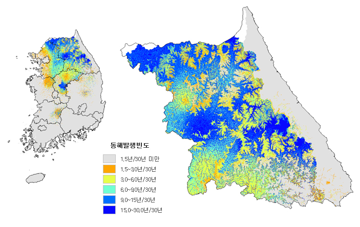 영하 21도 30년간 재현율(%) 이미지