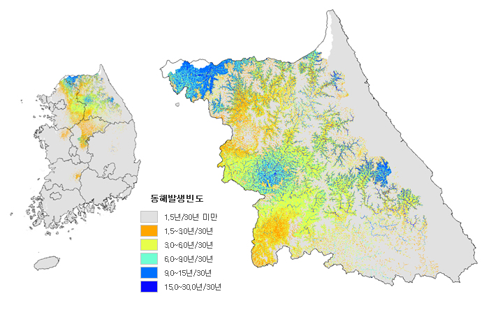 영하 24도 30년간 재현율(%) 이미지